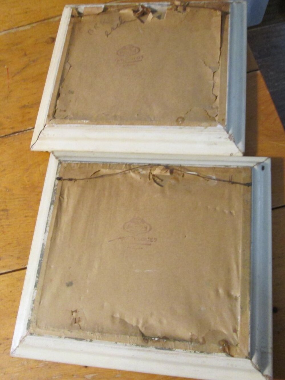 2 Vtg framed Under Glass Ballerina couple signed Sophie white gold wood frames - Picture 13 of 15